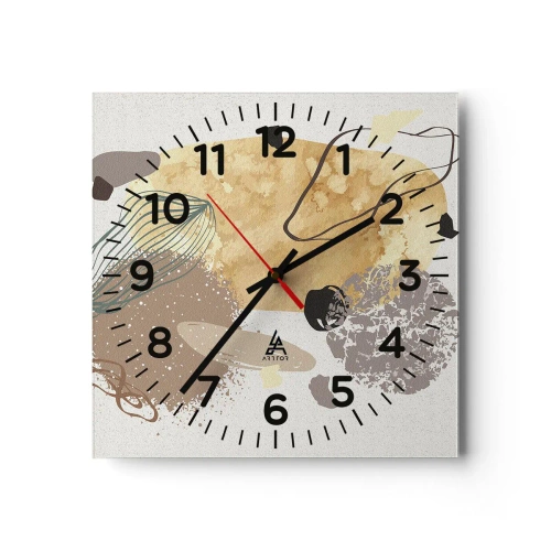 Horloge murale - Pendule murale - Plumcologie appliquée - 30x30 cm