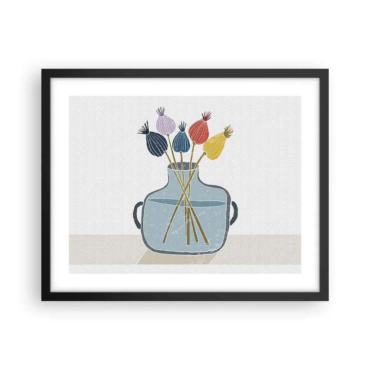 Affiche dans un cadre noir - Poster - Comme s'il avait semé des graines de pavot - 50x40 cm