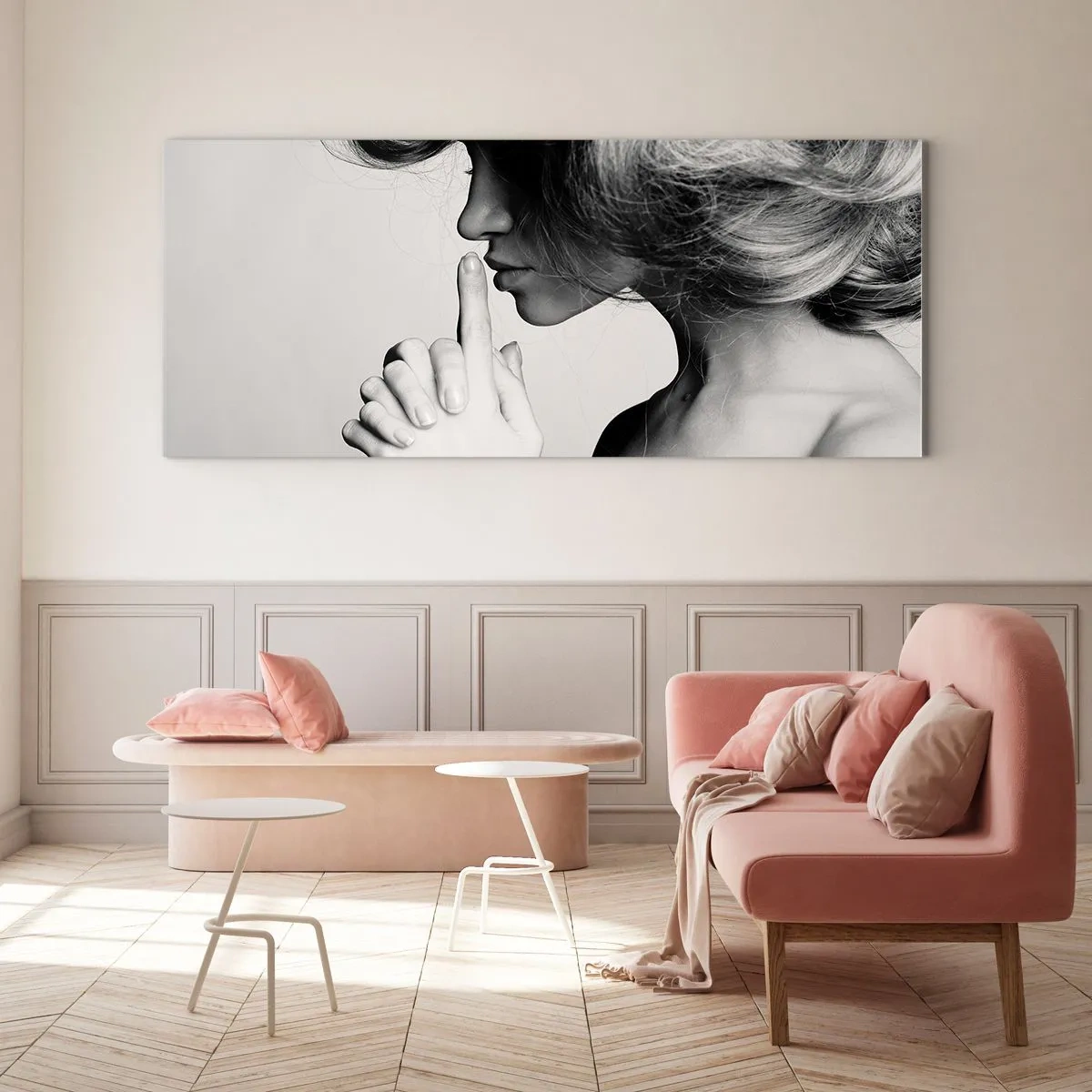 Impression sur verre - Image sur verre - A l'écoute d'elle-même - 90x30 cm