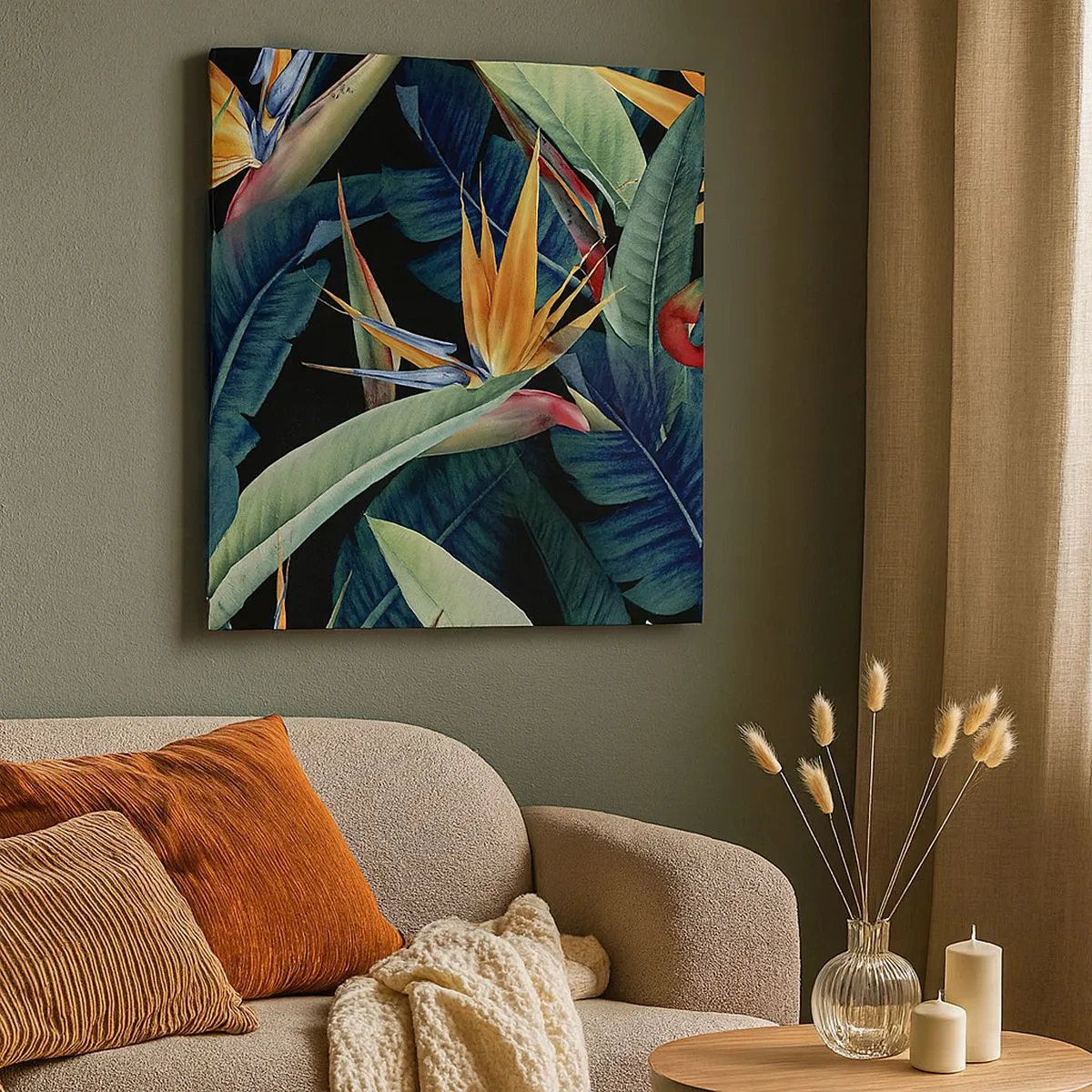 Impression sur toile - Image sur toile - Fleurs flamboyantes des tropiques - 30x30 cm