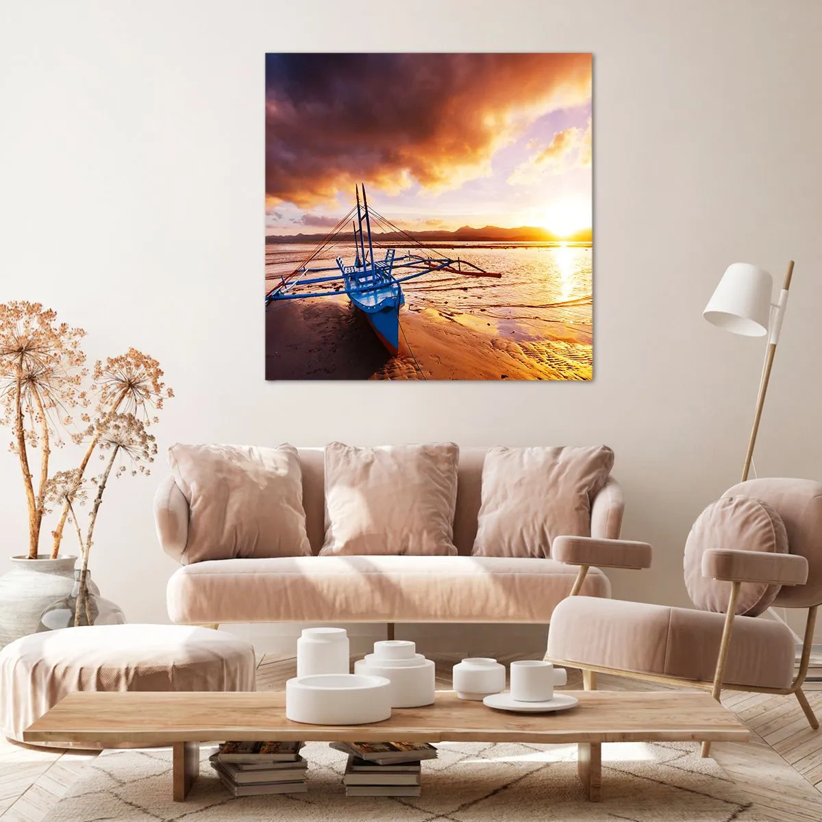 Impression sur toile - Image sur toile - Allongez-vous dans le sable après une longue journée - 30x30 cm