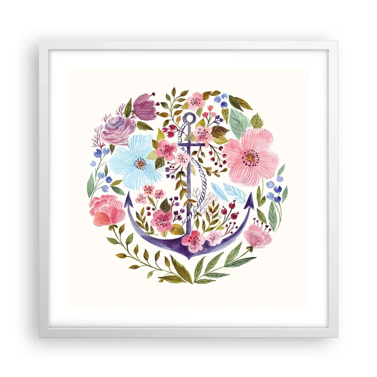 Affiche dans un cadre blanc - Poster - Le beau rêve du marin - 50x50 cm