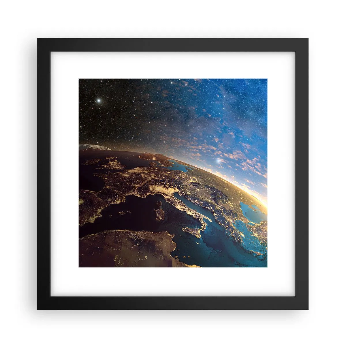 Affiche dans un cadre noir - Poster - Regardons-nous de loin - 30x30 cm