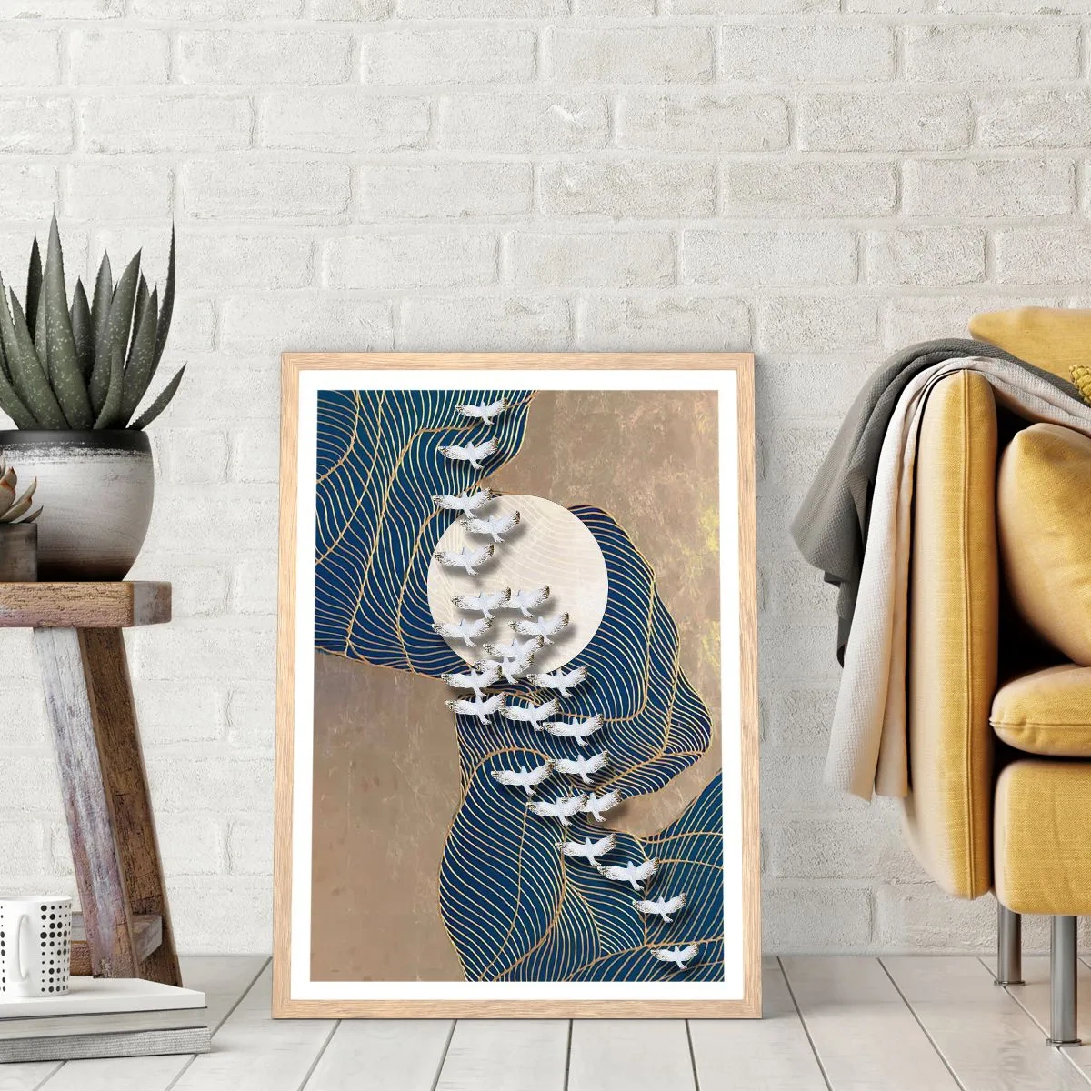 Affiche dans un chêne clair - Poster - Liberté, errance, communauté - 61x91 cm