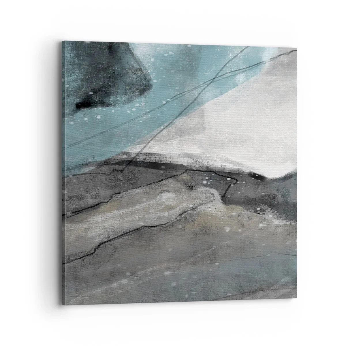 Impression sur toile - Image sur toile - Résumé : roches et glace - 70x70 cm
