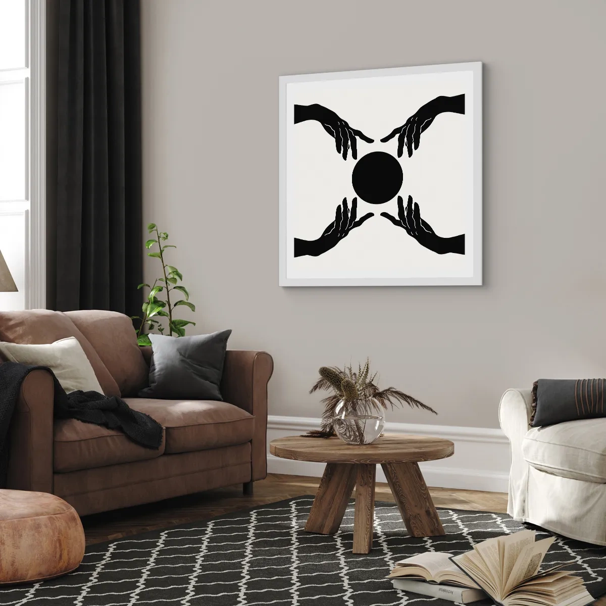 Affiche dans un cadre blanc - Poster - Signe secret - 50x50 cm