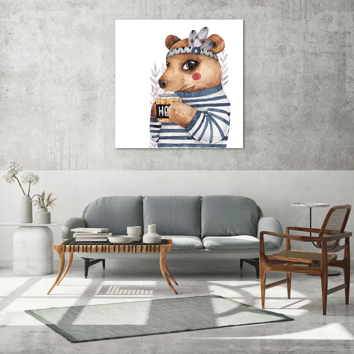 Impression sur verre - Image sur verre - Un nounours trop mignon - 50x50 cm