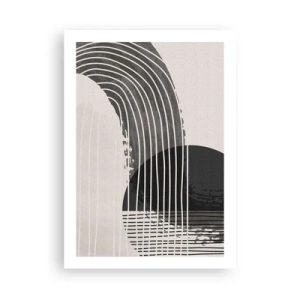 Affiche - Poster - Abstraction minimaliste en noir et blanc - 50x70cm - Aller et retour - Décoration murale moderne pour le salon et la chambre ARTTOR