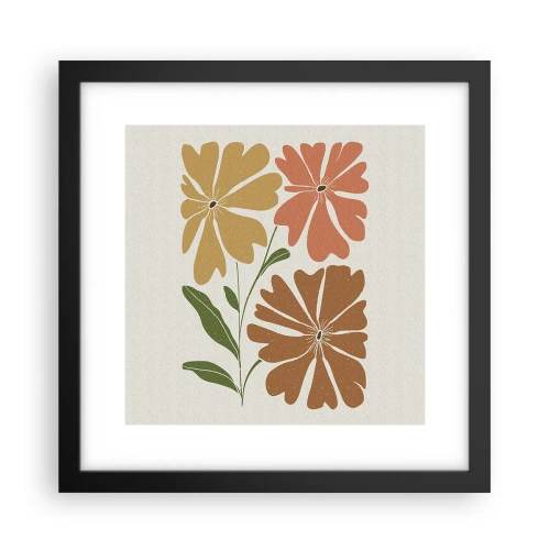 Affiche dans un cadre noir - Poster - Nature et géométrie - 30x30 cm
