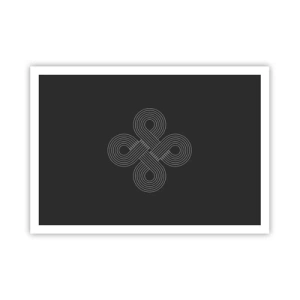 Affiche - Poster - Motif celtique dans un style minimaliste sur fond noir - 100x70cm - Dans l'âme celtique - Décoration murale moderne pour le salon et la chambre ARTTOR