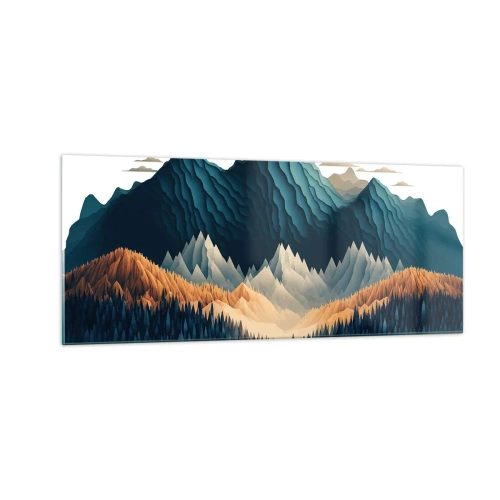 Impression sur verre - Image sur verre - Paysage de montagne parfait - 100x40 cm