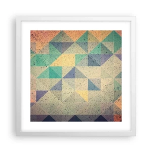 Affiche dans un cadre blanc - Poster - République des triangles - 40x40 cm