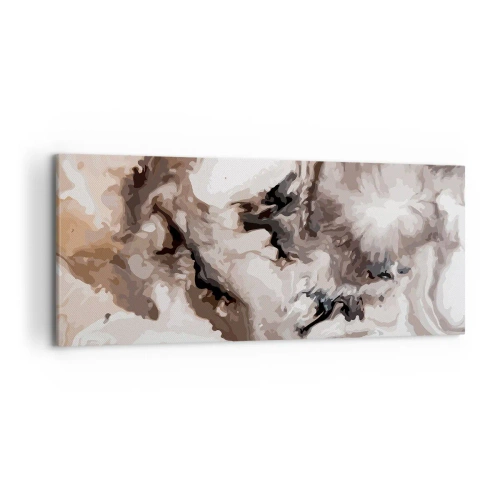 Impression sur toile - Image sur toile - Motif abstrait dans les tons de marron et de blanc - 120x50cm - La naissance d'une galaxie - Décoration murale moderne pour le salon et la chambre ARTTOR