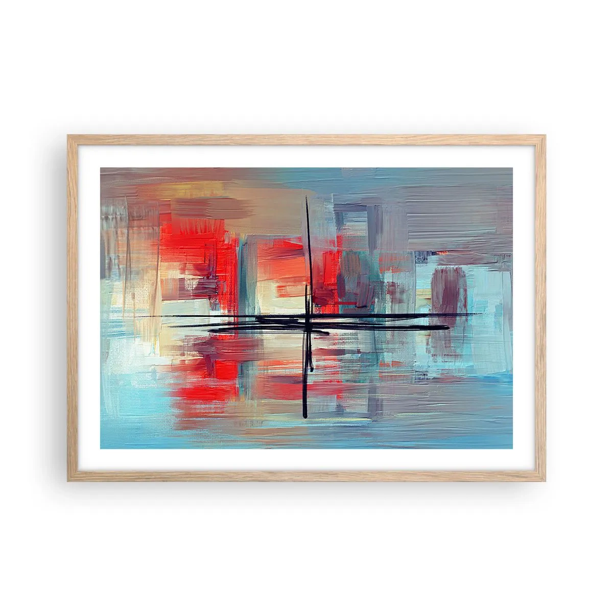 Affiche dans un chêne clair - Poster - Un paysage dans une dimension inconnue - 70x50 cm