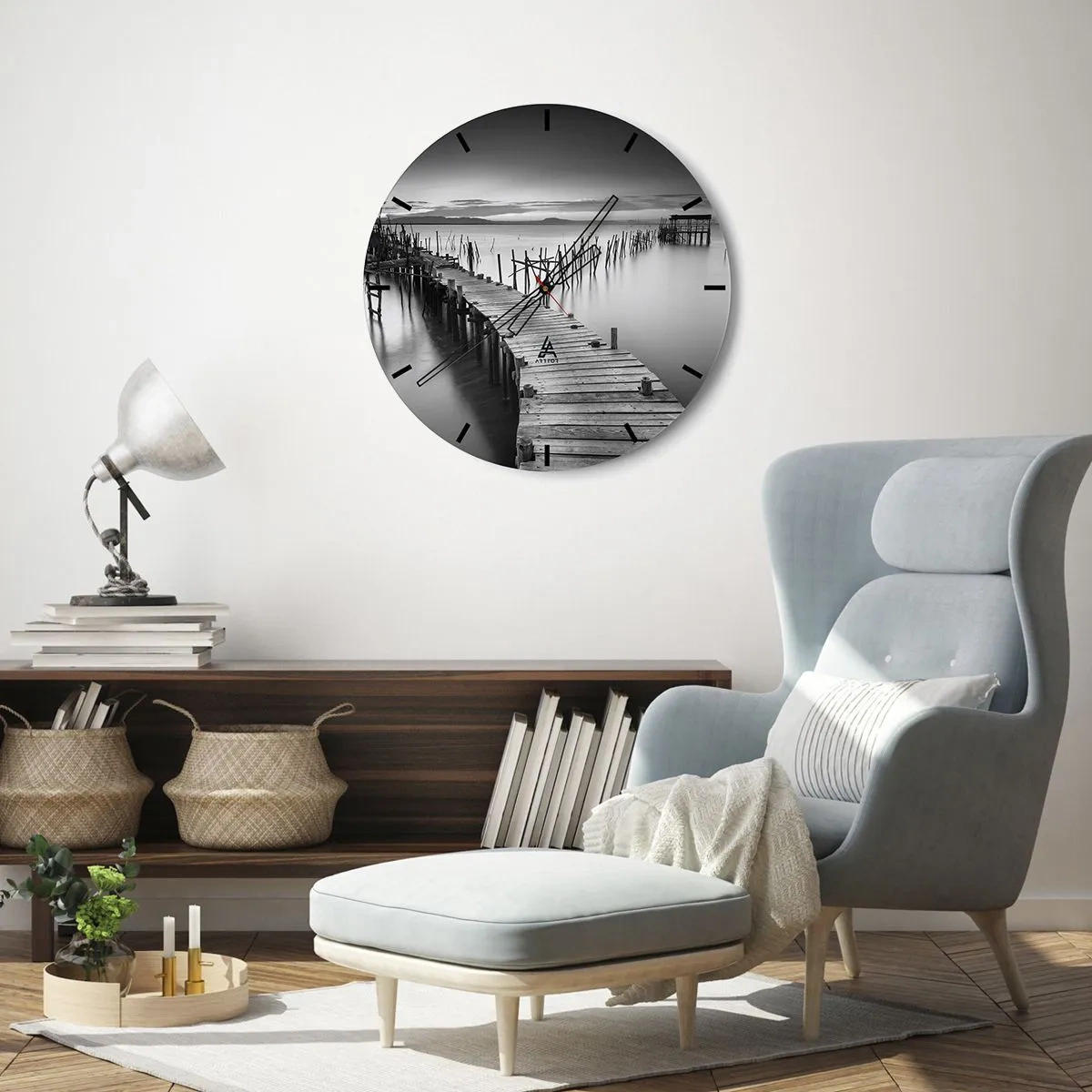 Horloge murale - Pendule murale - La paix d'un rivage oublié - 30x30 cm