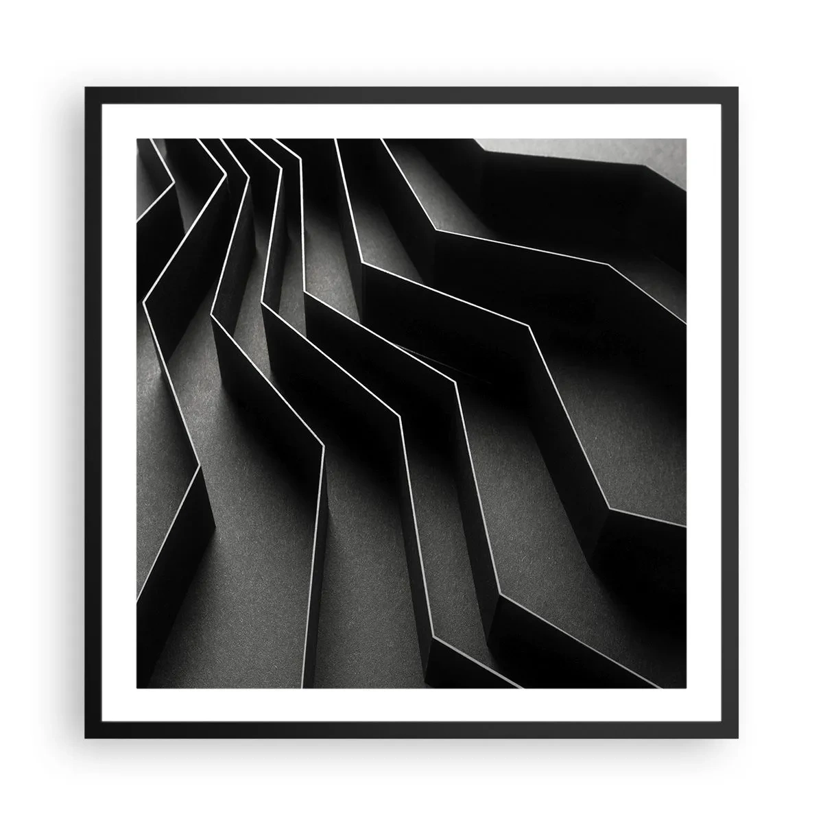 Affiche dans un cadre noir - Poster - Ordre spatial - 60x60 cm