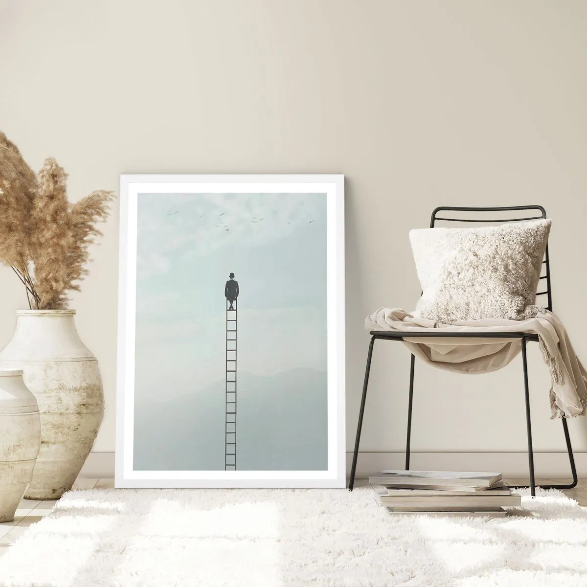 Affiche dans un cadre blanc - Poster - Se soulever au-dessus - 50x70 cm