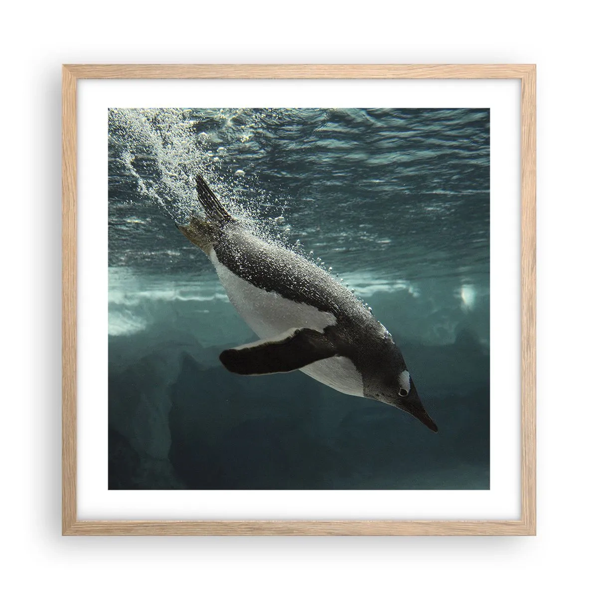 Affiche dans un chêne clair - Poster - Bienvenue dans mon monde - 50x50 cm