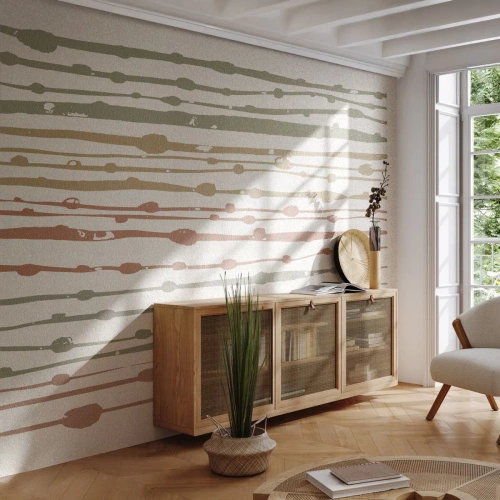 Papier Peint Photo Standard Eco - Notation musicale des couleurs - Minimalisme, Pastel, Morceau - 200x140 cm