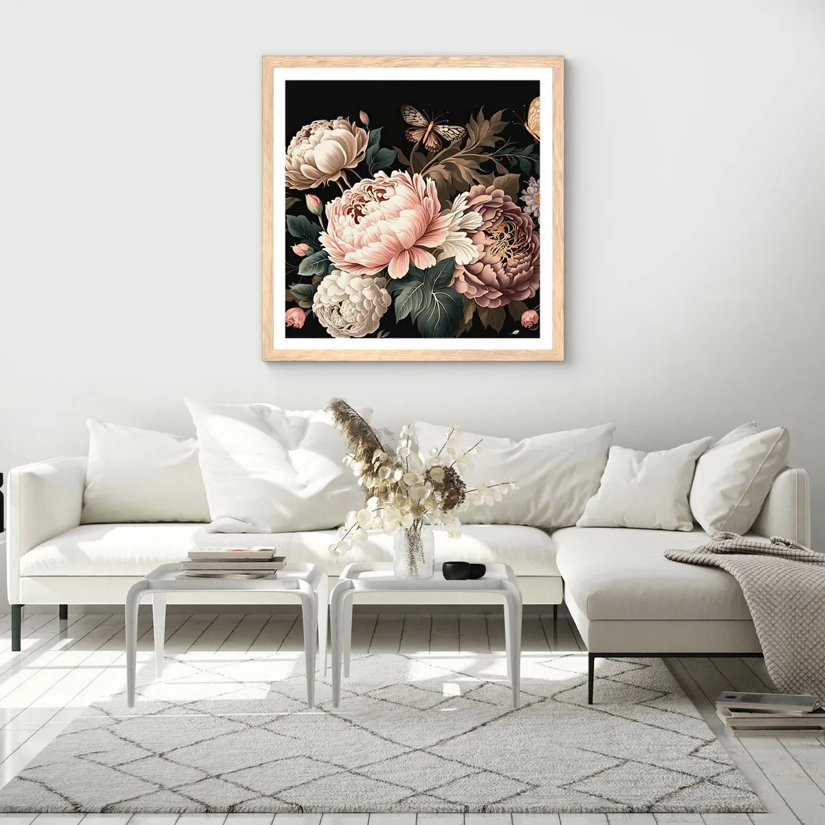 Affiche dans un chêne clair - Poster - De style baroque - 30x30 cm