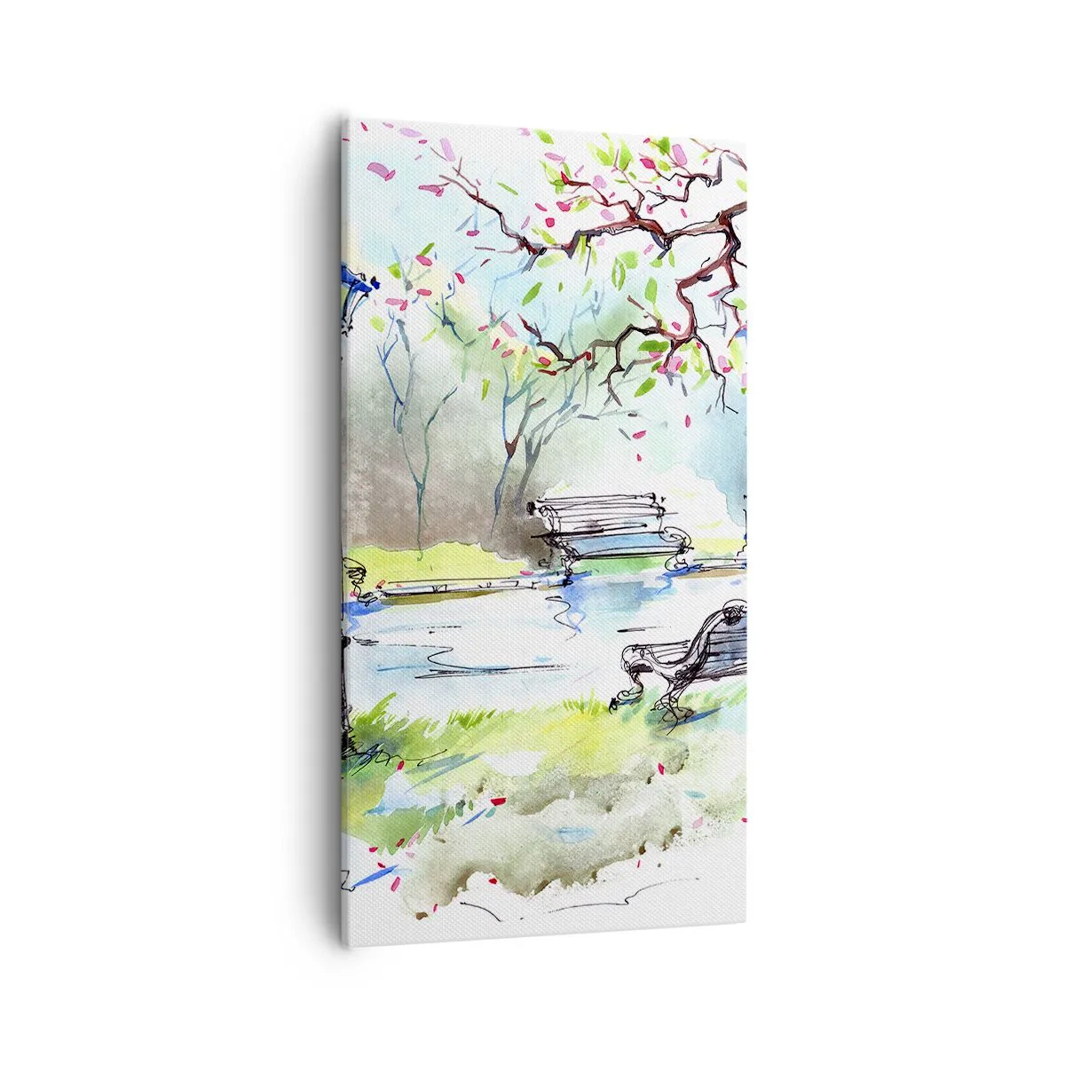 Impression sur toile - Image sur toile - Le charme du silence d'un parc - 55x100 cm