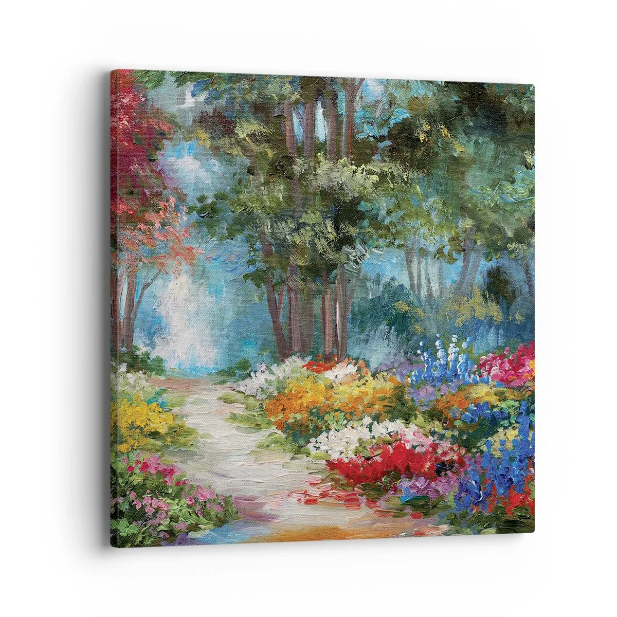 Impression sur toile - Image sur toile - Jardin forestier, forêt de fleurs - 40x40 cm