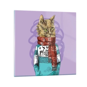 Impression sur verre - Image sur verre - Le chat, pas uniquement dans les chaussures - 60x60 cm