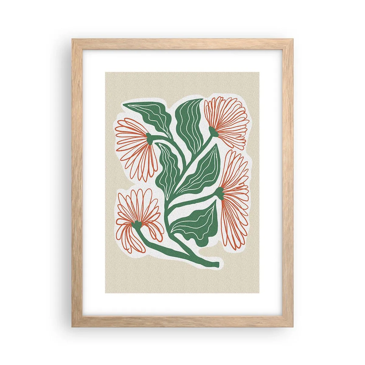 Affiche dans un chêne clair - Poster - Folk et moderne - 30x40 cm