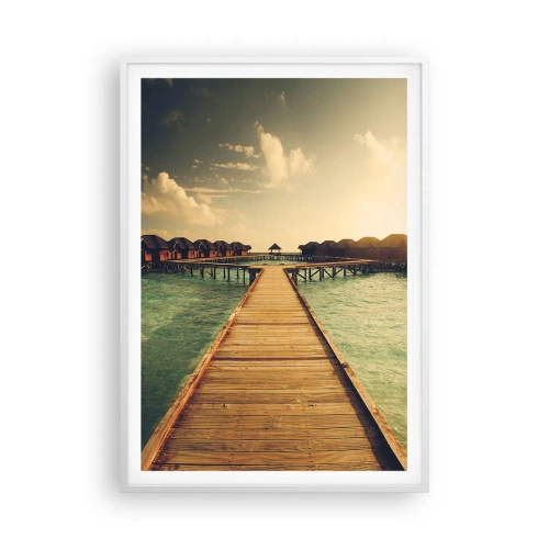 Affiche dans un cadre blanc - Poster - Invitation chaleureuse - 70x100 cm