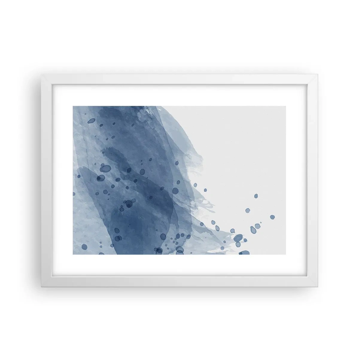 Affiche dans un cadre blanc - Poster - Tulle bleu - 40x30 cm