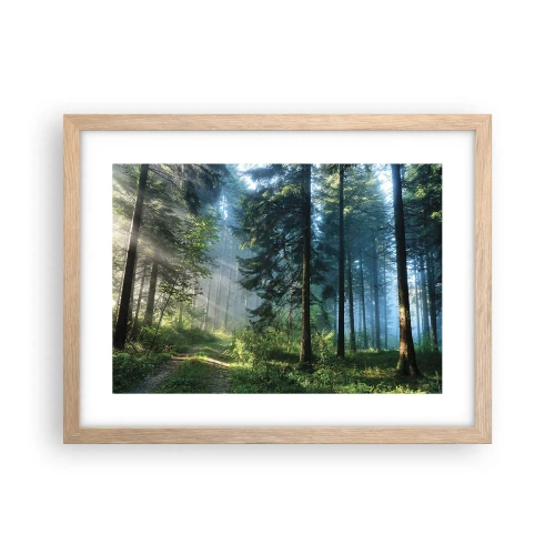 Affiche dans un chêne clair - Poster - Rayonnant le matin - 40x30 cm