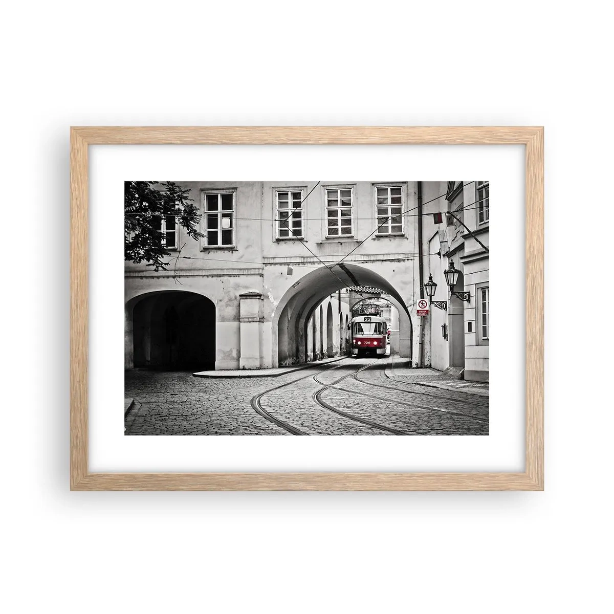 Affiche dans un chêne clair - Poster - Dans le labyrinthe de la ville - 40x30 cm