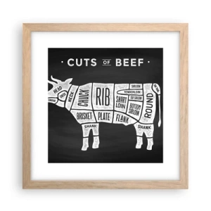 Affiche dans un chêne clair - Poster - L'art de la découpe - 30x30 cm