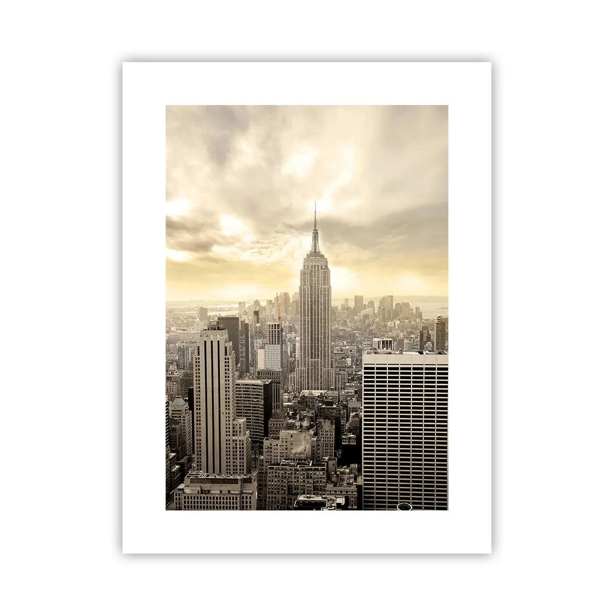 Affiche - Poster - New York tissé de gris - 30x40 cm
