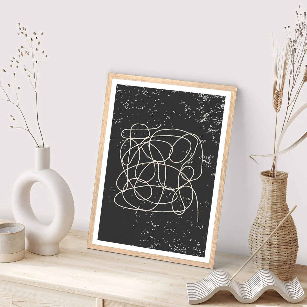 Affiche dans un chêne clair - Poster - Errance des pensées - 50x70 cm