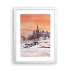 Affiche dans un cadre blanc - Poster - Coucher de soleil royal - 30x40 cm