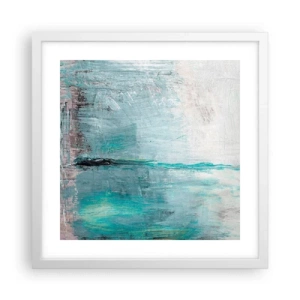 Affiche dans un cadre blanc - Poster - Horizontalement en bleu - 40x40 cm