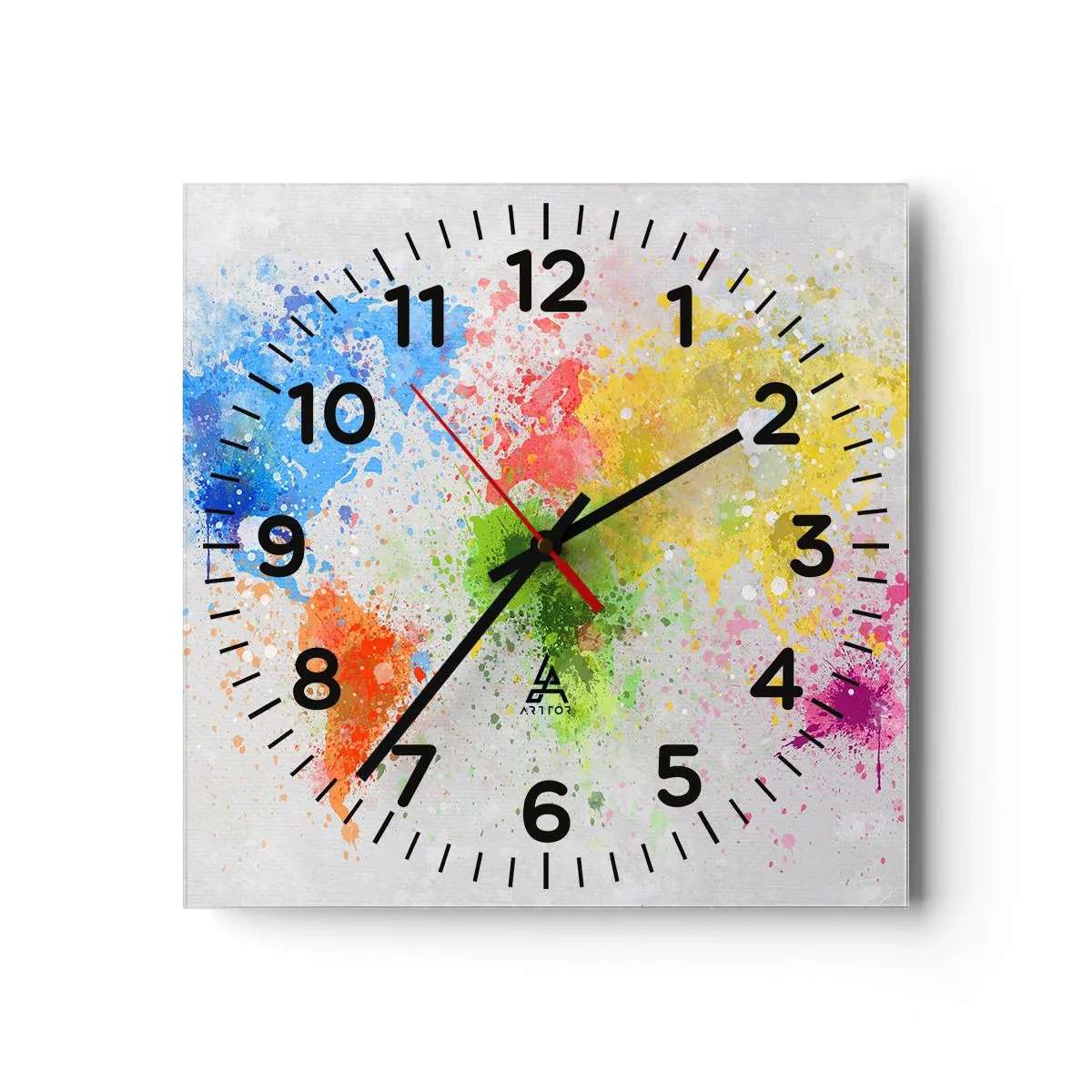 Horloge murale - Pendule murale - Toutes les couleurs du monde - 30x30 cm