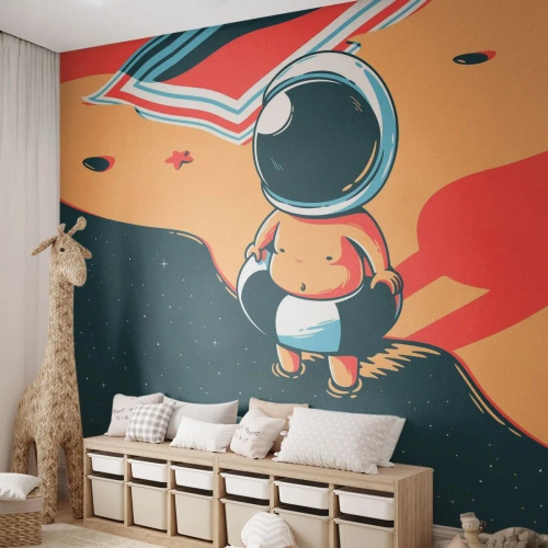 Papier Peint Autocollant Deluxe Sticker - Suivant une autre perspective - Abstraction, Plage, Astronaute - 450x315 cm