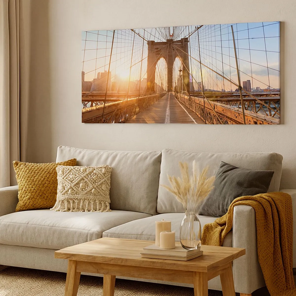Impression sur toile - Image sur toile - Sur le pont d'or - 100x40 cm