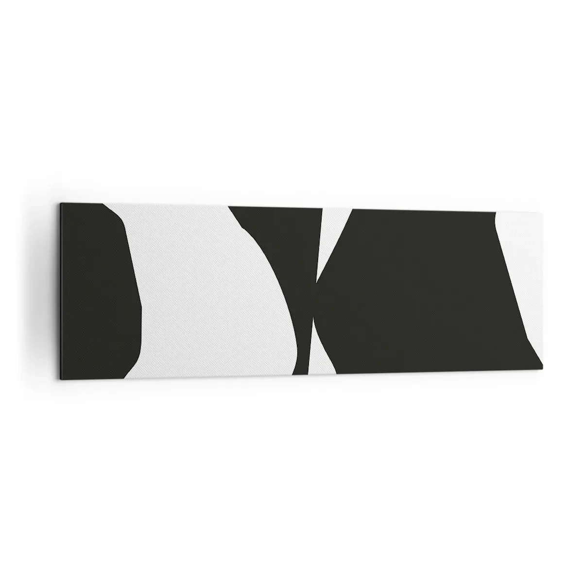 Impression sur toile - Image sur toile - Motif de contraste abstrait en noir et blanc - 160x50cm - Positif négatif - Décoration murale moderne pour le salon et la chambre ARTTOR