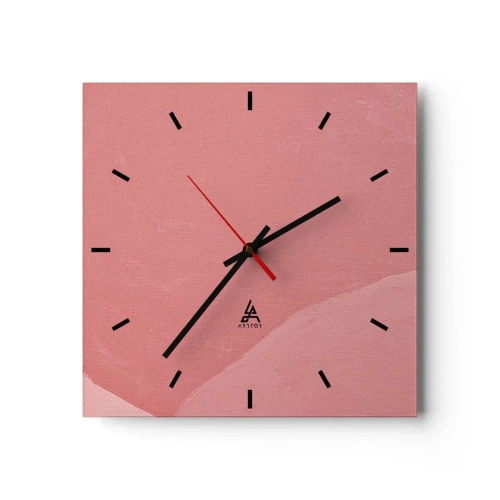 Horloge murale - Pendule murale - Abstraction délicate dans des tons de rose, formes organiques et minimalisme - 30x30cm - Composition organique en rose - Décoration murale moderne pour le salon et la chambre ARTTOR