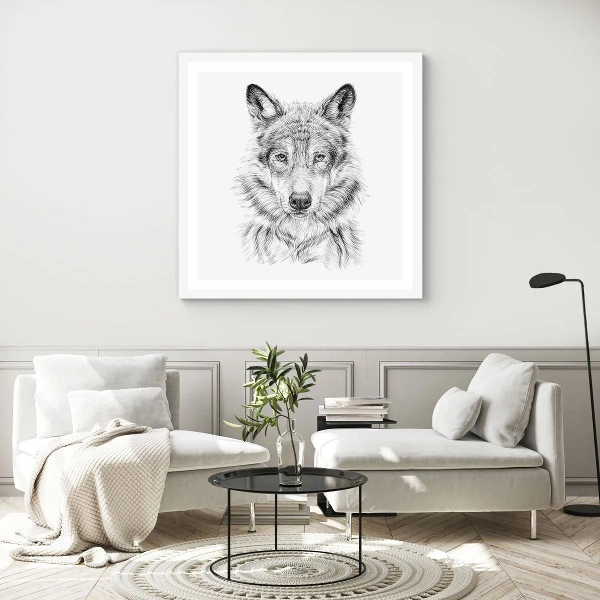 Affiche dans un cadre blanc - Poster - Un leader né - 30x30 cm