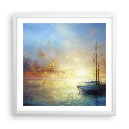 Affiche dans un cadre blanc - Poster - Dans une baie dorée - 50x50 cm