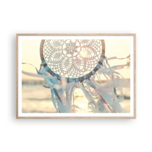 Affiche dans un chêne clair - Poster - Totem en dentelle - 100x70 cm