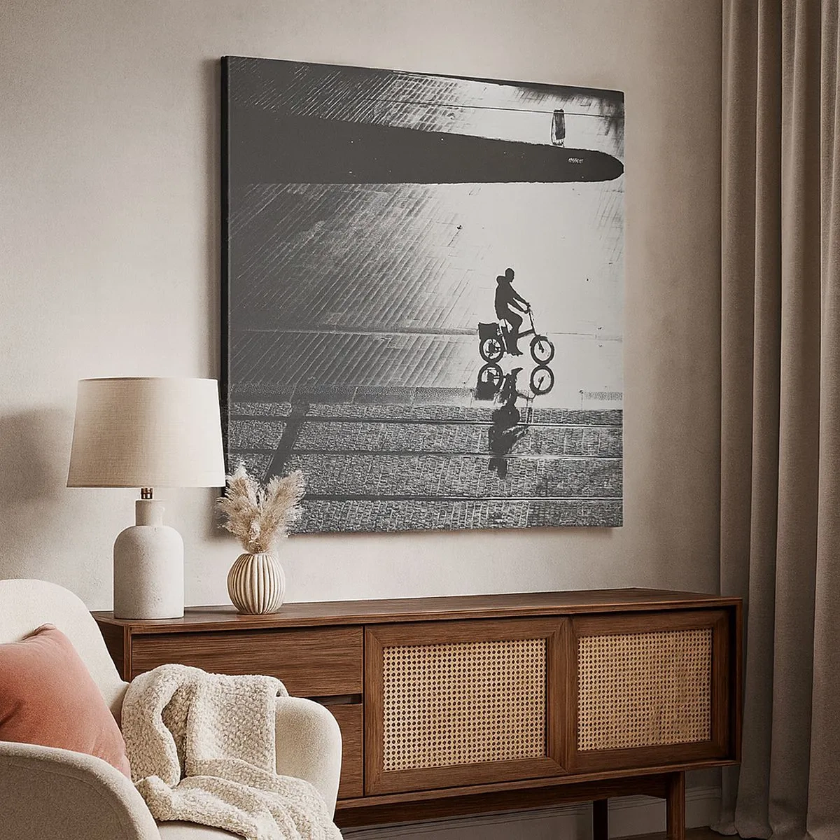 Impression sur toile - Image sur toile - Devant moi, à travers la ville - 30x30 cm