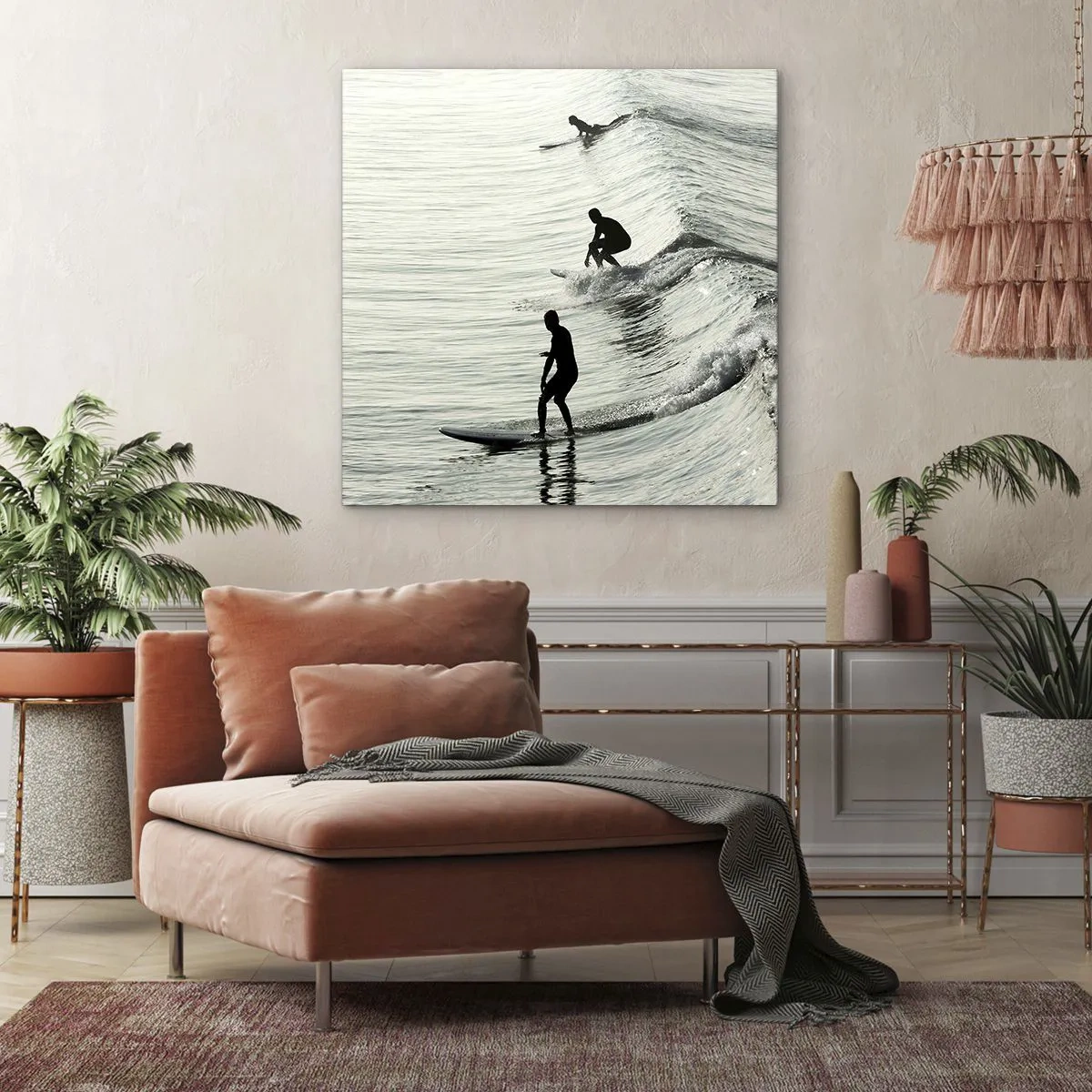 Impression sur toile - Image sur toile - A la rencontre de la vague - 30x30 cm