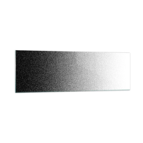 Impression sur verre - Image sur verre - Dégradé minimaliste noir et blanc en pointillé - 160x50cm - Du coté de la lumière - Décoration murale moderne pour le salon et la chambre ARTTOR