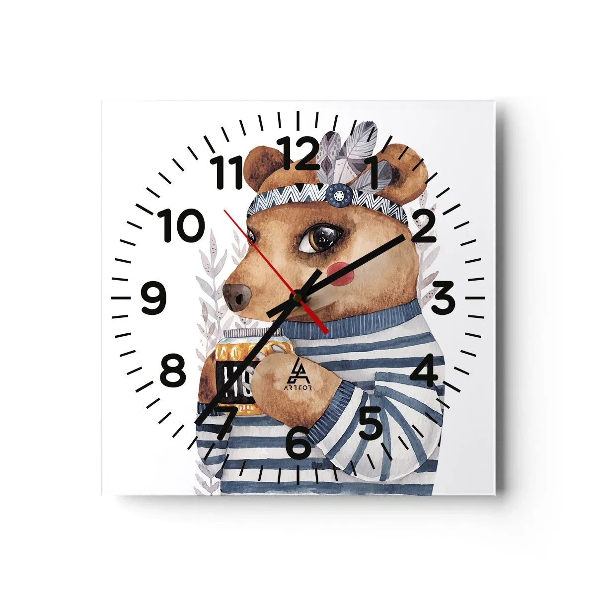 Horloge murale - Pendule murale - Un nounours trop mignon - 40x40 cm