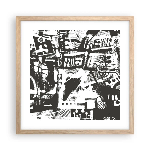 Affiche dans un chêne clair - Poster - Ordre ou chaos? - 40x40 cm